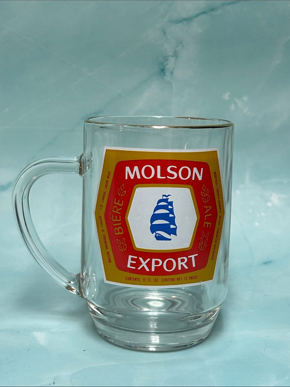 Vintage Molson Export Beer Mug Heavy Made in France 16 oZ